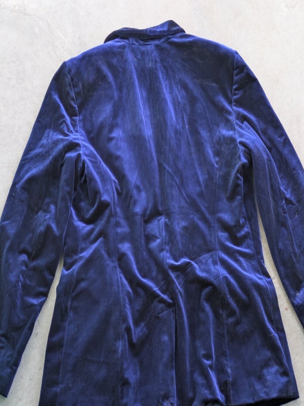 Vintage INC International Concepts Royal Blue Velvet Jacket XL - Picture 2 of 5